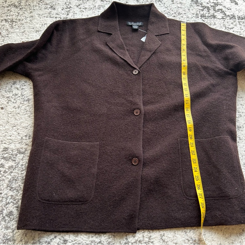 NWT DIALOGUE Brown 100% Wool Winter Warm Sweater Cardigan
Long Sleeve. Size 2X - Picture 7 of 7